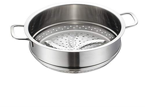 AIZYR 304 Stainless Steel Steamer Basket, Steamers for Cooking - Steamer 28Cm, Good Ventilation, Uniform Distribution of Pores, Spot Welding All Steel Handle,30cm/11.81