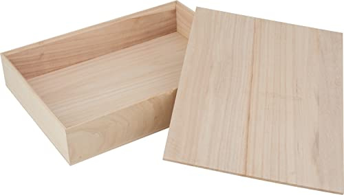 VBS Holzbox mit losem Deckel 2-teilig 23.5x32x6 cm Rohholz unbehandelt Stärke 0.4 cm vielseitige Aufbewahrungsbox ideal für DIY-Projekte und kreative Gestaltungsmöglichkeiten
