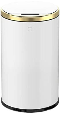 Cestino spazzatura Pattumiera a induzione automatica for uso domestico da 12 litri Pattumiera intelligente in acciaio inossidabile con coperchio for soggiorno Cucina camera da letto Pattumiera Rotonda