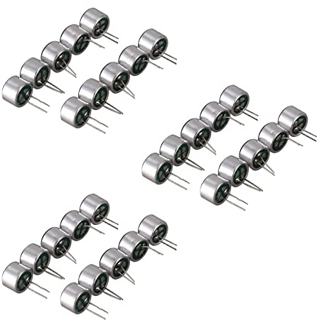Duendhd 30 Stück 9,7 mm x 7 mm 2-polige Mikrofon-Kapsel, Elektret-Kondensator, Miniphone