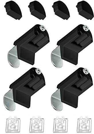 Estika Premium Klemmfix für Plissee ohne Bohren - 4 Stück - Anthrazit - Bruchfeste Klemmhalter, Halterung