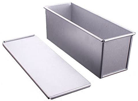 EdirFtra Bread Tins with Cover for Baking, Bread Toast Mold, Pullman Loaf Tin with Slidable Lid, Rectangle Corrugated Toast Box for Toast Sandwich Cake Oven Baking,900g