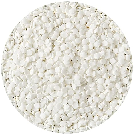 BrandNewCake® Confettis Comestibles pour Gâteau Blanc Ø4mm 500g - Décoration de Gâteau - Sprinkles - Topping pour Pâtisserie