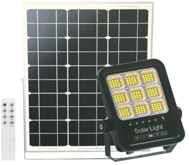 UNIVERSO RY-100W-3C FARO LED FLOODLIGHT 1100 LUMEN IP65 TEMPERATURA COLORE SELEZIONABILE CCT 3IN1 3000K 4000K 6500K CON PANNELLO SOLARE E TELECOMANDO