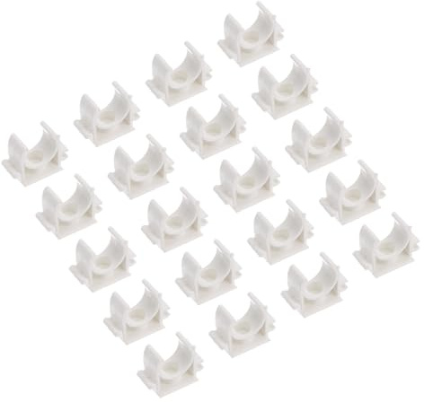 QUARKZMAN Abrazaderas de Tubo En Forma de U de Pvc Conectores de Sujeción de Tubería Id 16 mm Blanco Unión Rápida para Manguera Conducto Eléctrico Decoración Del Hogar 100 Piezas