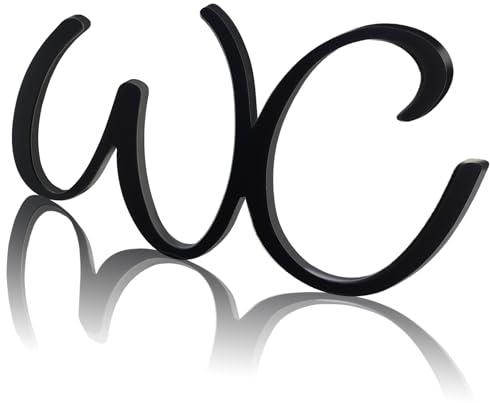 Ysimple Targhetta per Porta 3D, Targhetta Autoadesiva per Wc Nero, Cartello Porta Toilette Autoadesivo, WC Cartello Toilette Ospiti Autoadesivo, Targa per Wc Imballato In Cartone (wc)