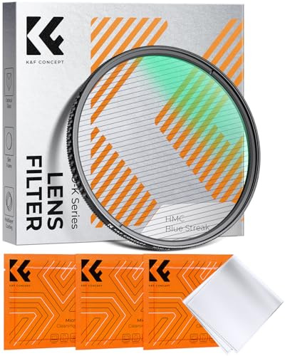 K&F CONCEPT 72mm Filtre Blue Streak Effet Spécial et 3 Chiffon de Nettoyage | Nano-revêtement,Verre optique japonais,Solide,Cadre CNC Antidérapant,K Série,FE309