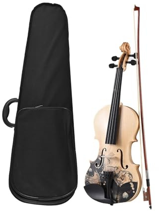 Geige 4/4 Akustik-Violine Lindenholz Ober- Und Rückseite Ahorn Schnecke Mit Tragetasche Bogen(4/4)