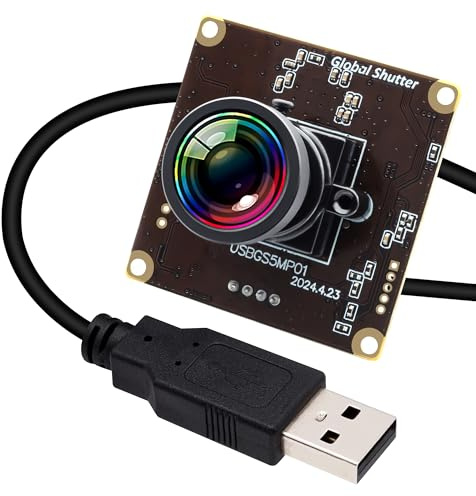 Global Shutter - Modulo per fotocamera USB per computer portatile, 60 fps, ad alta velocità, grandangolare, lente a bassa distorsione, scheda webcam mini UVC USB2.0 Lightburn, webcam per incisore