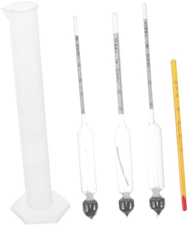 OKUMEYR Alcolometro e Cilindro di Misura per Birra Artigianale Tester per Liquori Ad Alta Precisione Strumento per Fermentazione Casa Accessori per Misurazione Gradazione