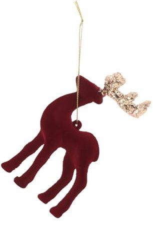 JOINPAYA Weihnachtsdeko Rentier-Statue Beflockter Plüschhirsch Für Tischdeko Weihnachtsbaum-anhänger Festliches Ornament Für Zuhause Und Party