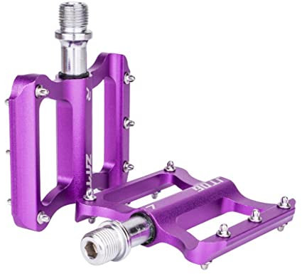 Qianly Fahrrad Flachpedale, Mountainbike Plattformpedale, Lager 9/16 Zoll, Lila
