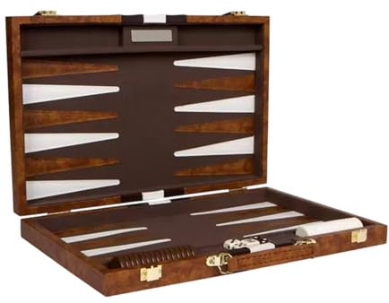 Harilla Backgammon-Set, klassisches Backgammon-Spiel mit Koffer, Familienspielzeug, leichtes Brettspiel in Reisegröße für Kinder Aller Niveaus
