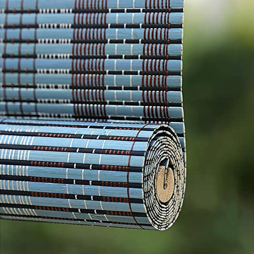 Natürlicher Bambus-Rollo, lichtfilterend, für Heimdekoration, individuelle Größe, für Innen- und Außenbereich, Fensterblenden mit Sichtschutz, ideal für Terrasse, Schlafzimmer und mehr (6 Farben