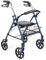 Timago® Deambulatore In Acciaio Rollator Resistente Fino A 135kg, 4 Ruote Per Anziani Con Seduta, LEGGERO SICURO, Manici Regolabili Con Freni, Pieghevole Con Cestino. Controllato In Toscana.