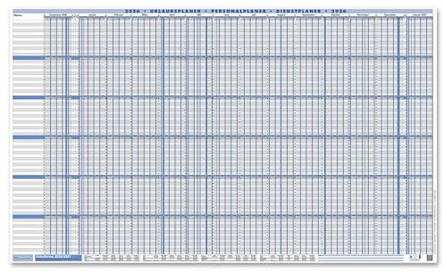 2026 SUPER-SIZE Urlaubsplaner Personalplaner für 72 Mitarbeitende
