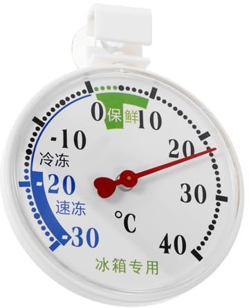 PRETYZOOM Thermomètre Pour Réfrigérateur Et Congélateur à Affichage Multifonction, Plage 50°c à 70°c, Capteur Précis Avec Ventouse Ronde, Usage Domestique Et Professionnel