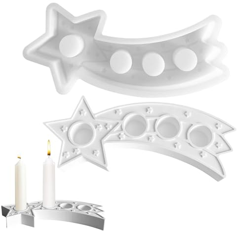 SVOCK Silikonform Stern Kerzenhalter, Silikonform Kerzenhalter Stern, Silikonformen Gießformen Sterne, Gipsformen zum Gießen Weihnachten Stern, Epoxidharz Formen Weihnachten Sterne