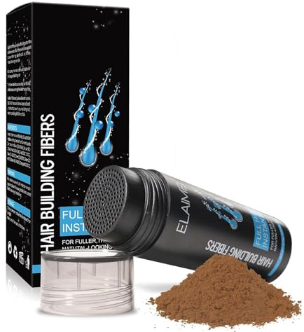 Hair Fibres LIGHT BROWN, Hair Fibres Light Brown, Natural Keratin Hair Building Fibers for Thinning Hair Filler Instantly 27.5g Bottle (Light Brown)