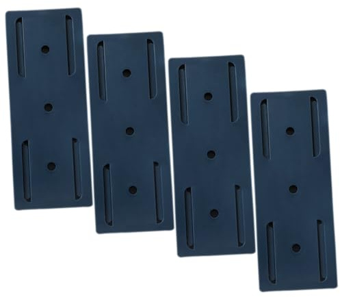 IWOWHERO Soporte Adhesivo para Enchufes De Pared, Fijador Sin Perforaciones, 4 Unidades, Material Abs Duradero, Almacenamiento Compacto para Hogar y Oficina, Color Azul