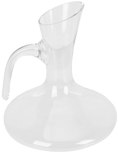 Veemoon Decantador de Vino de Cristal Grande Asa y Boquilla Inclinado Dispensador Creativo para Brandy y Whisky Jarra de Vidrio para Servir en Casa o Bar Diseño Funcional y Decorativo