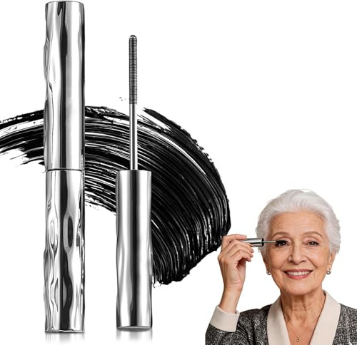 Mascara für ältere Frauen, 2026 Neu Metal Mascara mit Metallbürste, 3D Curling Eyelash Iron, Wasserfest Iron Eye Mas cara Volumengebende Wimperntusche Schnell Trocknend und Wischfest (1PC)