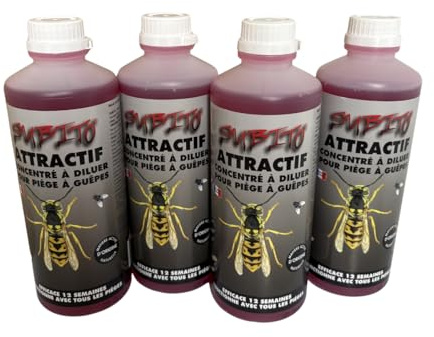 Pack de 4 liquides pour pièges à guêpes SUBITO 500 ml