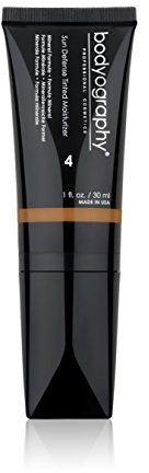 Bodyography Sun Defense Tinted Moisturizer, 1.5 oz | Lightweight SPF Tint with Hyaluronic Acid & Mineral Pigments | Hydrating, Vegan Sheer Coverage for All Skin Types, Deep