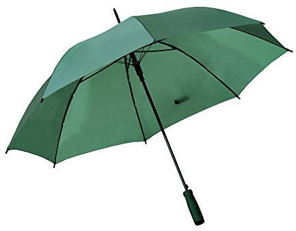 eBuyGB Großer Hochzeitsschirm, bunt, automatisch, Brolly Hochzeitsfotografen, Sonnenschirm, Faltbarer Regenschirm, Langer Regenschirm mit Stockgriff, regengrün, 105 cm Spannweite, 82 cm Länge