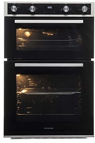 Montpellier DO3570IB 60cm Black Built In Double Electric Fan Oven