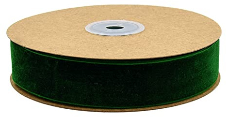 Egurs Samtband 10 Meter/Rollen 25mm Dekoband Geschenkband aus Samt Schleifenband zum Deko Zierborte Borte Band Schmuckband DIY Crafts Dekoration Samtborte Grün 25mm | Weiches Samtband mit Edler Optik für Kreative Projekte, ideal zum Basteln Dekorieren Geschenke Verpacken