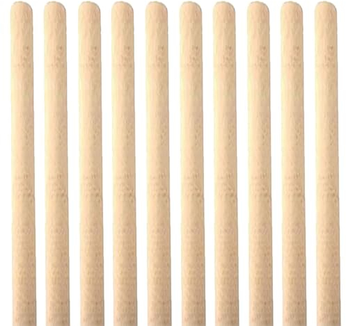 Newman and Cole Wooden Broom Handle Stick Wood Broomstick/Wooden Pole for Floor Mop Handle Brush Broom - 4ft (120cm) x 1 1/8 (28-29mm) Handles - Pack of 10