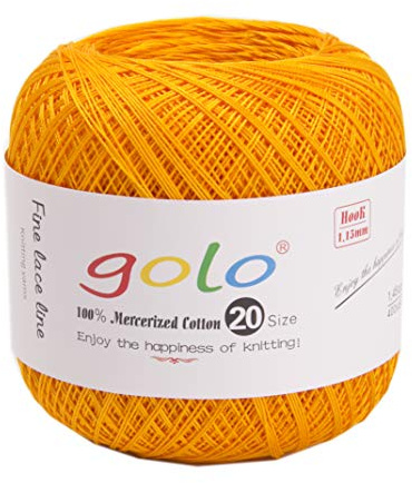 golo Strickgarn Häkelgarn 20 für handgestricktes Häkelgarn Gewinde häkeln (Golden)