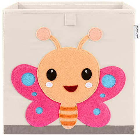 CLCROBD Djur hopfällbara förvaringslådor tyg leksakslåda/bröst/organiserare för barn barnkammare, 33 cm (butterfly)