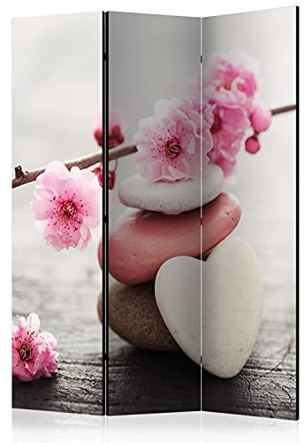 murando - Paravent Raumteiler Kirschblüte, 135x172 cm, 3-teilig, Wohnzimmer | Mobiler Sichtschutz, sofort einsatzbereit, Holzrahmen, ideal fürs Wohnzimmer oder Büro, geruchsneutral, lichtbeständig