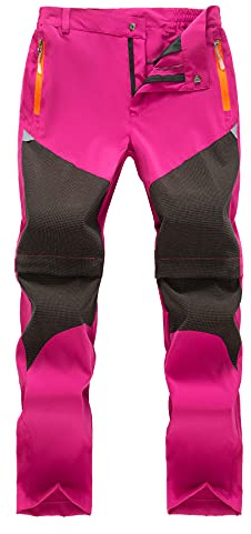 FEOYA Outdoor Hosen für Jungen Abnehmbare Hosebeine Trekkinghose Unisex Jugend Schnelltrocknend Atmungsaktiv