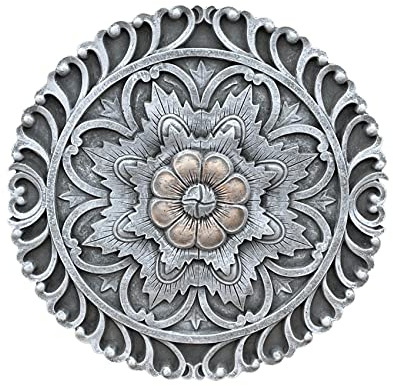 Stone and Style Väggrelief Mandala rund näckros frostbeständig massiv stengjutning ⌀ 33 cm