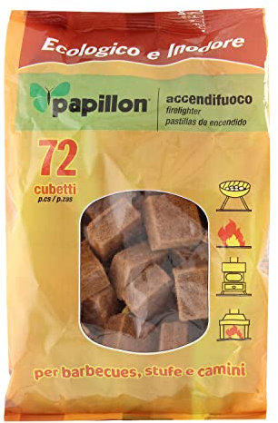 PAPILLON Pastillas Encendido Barbacoas Ecologicas 72 Piezas, No Toxico, Sin Olor, Favorable Medio Ambiente