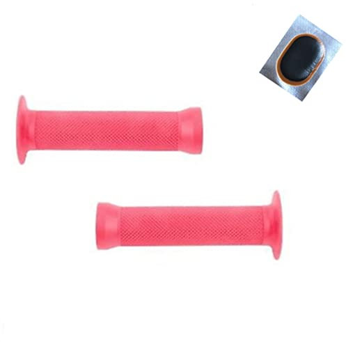 BMX Fahrrad Lenkergriffe Griffe 130/130mm pink Abrutschsicherung inkl. 1 x Schlauchflicken