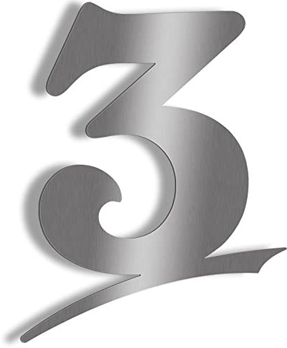 Hausnummer Edelstahl mit große Zahlen - frei wählbar - Hausnummer groß oder klein 1-29, 16cm, 20cm, 30cm Türschild hausnummernschild aus edelstahl hausnummern, XXL Hausnummer 3 (16cm)