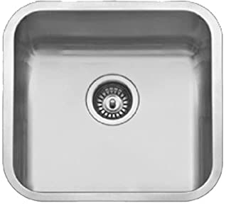 Gresinex | Fregadero Cocina Roma Bajo Encimera y Sobre Encimera | 1 Seno | 20 cm Profundidad - Acero Inoxidable Aisi 304 (Sin Tabla de Corte, 40x40)