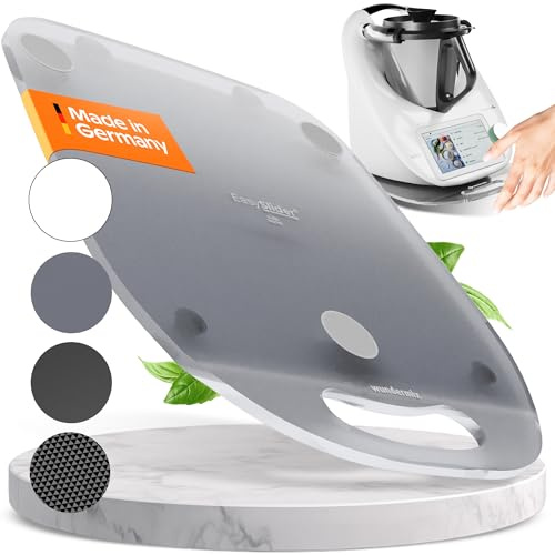 Wundermix - EasySlider® Gleitbrett Acrylglas für TM6,TM5 (Transparent Grau) | Gleitbrett für Thermomix, Gleiter für TM6, TM5, aus Acrylglas, praktisches & rutschfestes Design
