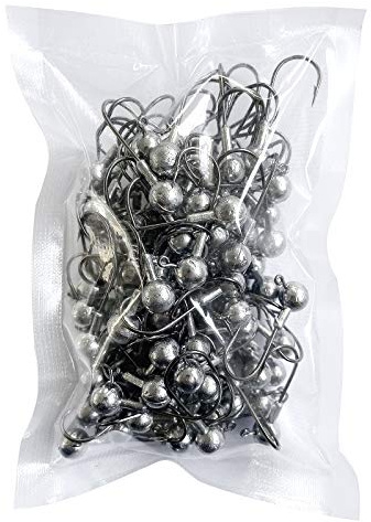 Amur Leopard 50pcs Ganchos de Pesca con Cabeza de Plomo Anzuelo de Plantilla de Pesca con Cabeza Plomada Redonda