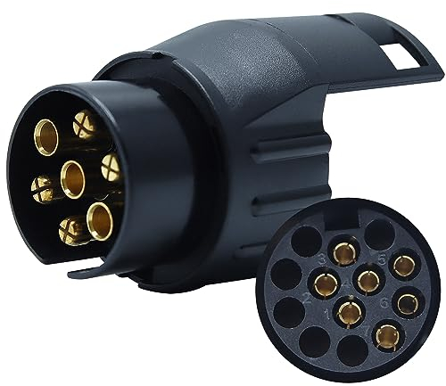 CCLIFE 7 auf 13-polig Adapter Stecker, Universal für Anhänger 12 V Stromversorgung für KFZ Anhänger, Fahrradhänger, Hänger Adapter Stecker