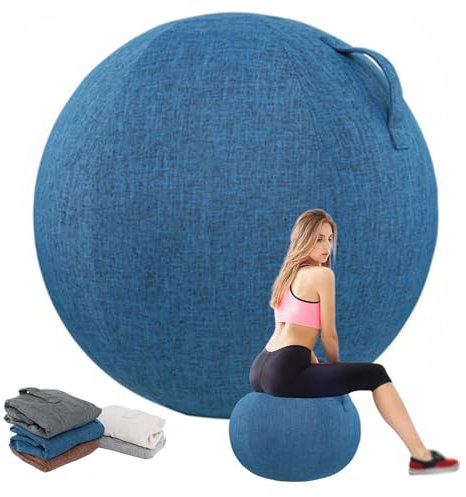 ALSUP Schutzhülle Für Gymnastikball,Baumwolle + Leinen Schutz Yoga Ball Abdeckung Übung Ball Schutz Haut Wrap Zubehör,002,65 cm