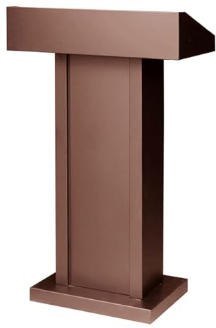 CAFIEDR Rednerpult, Podiumsständer, Rednerpulte, einfacher Podiumsständer, Konferenztisch, Rednerpulte, Eisenpodest mit Schallwand und 2 offenen Ablagen, modernes Stehpult (A 70 x 32 x 107 cm)