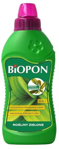 Biopon Grünpflanzendünger 0,5 L - Mineraldünger gegen Chlorose, für Ziergrünpflanzen gegen Vergilbung der Blätter 500 ml
