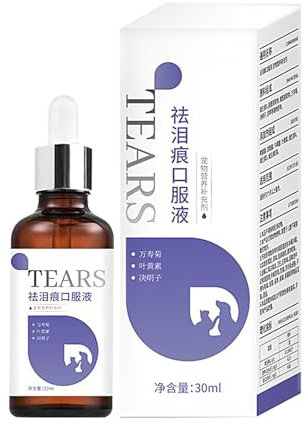 Tränenfleckenentferner für Welpen, Tränenfleckenentferner für Katzen | 30 ml Augentropfen für Hunde, Tränenfleckenentferner für Haustiere | Natürliche Katzenaugentropfen-Lösung zum Entfernen von Träne