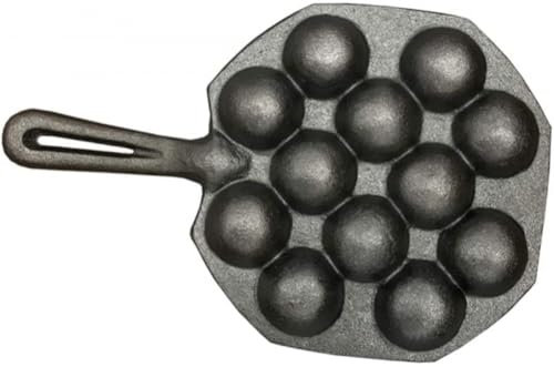 YXUANYZNB Takoyaki Pan 12 Holes Octopus Ball Meat Ball Grill Pan Baking Cupcake Japanese Takoyaki Cast Iron Non-Stick Plate for Home Restaurant