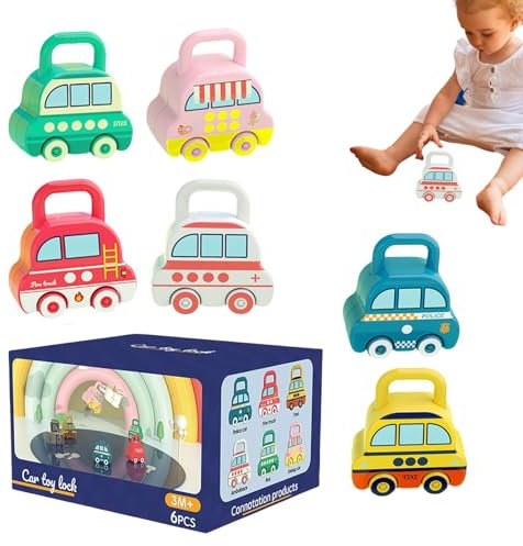 Lock- und Key -Autospielzeug, Zahlenlernen Lernschlösser und Schlüssel - Autozahlen Lernschlösser und Schlüssel Spielzeug,Praktische Fähigkeiten Spiel, Bildungsfahrzeuge Vorschulaktivitäten für und Mä